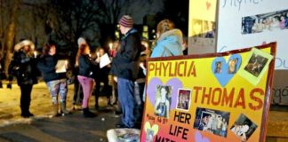 
			
				                                One of the signs displayed at the 2018 vigil for Phylicia Thomas, who has been missing since Feb. 11, 2014.
                                 Times Leader File Photo

			
		